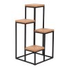 Indoor wooden flower stand 4 tier flower stand black metal flower stand