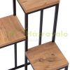 Indoor wooden flower stand 4 tier flower stand black metal flower stand