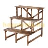 Indoor and outdoor flower stand wooden flower shelf stepped design three-level 80x80x80 cm