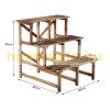 Indoor and outdoor flower stand wooden flower shelf stepped design three-level 80x80x80 cm