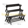 Indoor and outdoor collapsible flower stand in black