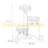 Indoor and outdoor metal flower stand with 3 shelves in white 