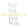 Indoor and outdoor metal flower stand with 3 shelves in white 