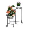 Indoor and outdoor metal flower stand with 5 shelves in black 