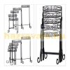Indoor and outdoor metal flower stand with 5 shelves in black 