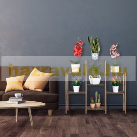   Fa beltéri virágtartó állvány virágpolc barna 86x95x29 cm rusztikus szabadon álló polc