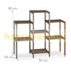Wooden indoor flower stand flower shelf brown 86x95x29 cm rustic free-standing shelf
