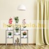 Wooden indoor flower stand flower shelf gray 86x95x29 cm rustic free-standing shelf