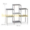 Wooden indoor flower stand flower shelf gray 86x95x29 cm rustic free-standing shelf