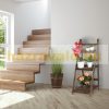 Indoor wooden flower stand in 3 different sizes, size L with 3 shelves in dark brown color