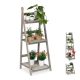 Indoor wooden flower stand in 3 different sizes, size L with 3 shelves in gray color