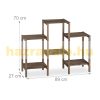 Wooden indoor flower stand flower shelf brown 70x89x27 cm rustic free-standing shelf