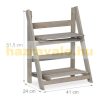 Indoor wooden flower stand in 3 different sizes, size M with 2 shelves in gray color