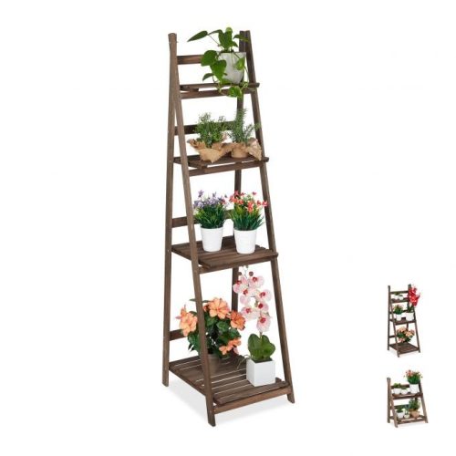 Indoor wooden flower stand in 3 different sizes, dark brown