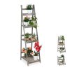 Indoor wooden flower stand in 3 different sizes, gray color