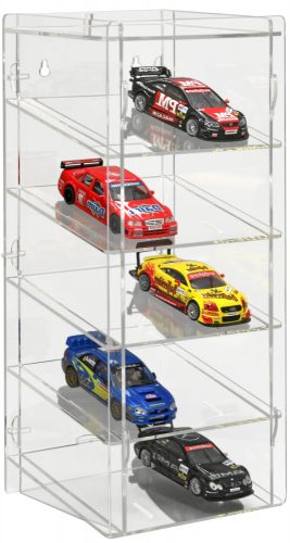 Model car showcase, shelf display cabinet transparent acrylic tower for 1:32 scale models with tilted shelves