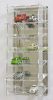 Model car showcase, shelf display cabinet transparent acrylic tower for 1:43 scale models with tilted shelves with mirrored back