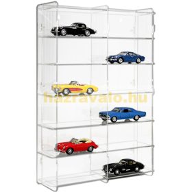   Modellautó vitrin, polc bemutató szekrény átlátszó akril 1:24 méretarányú modellekhez 50x15x74 cm