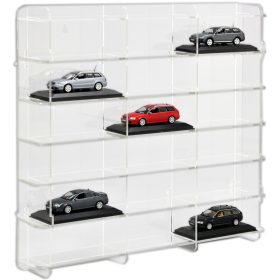   Modellautó vitrin, polc bemutató szekrény átlátszó akril 1:43 méretarányú modellekhez 50x7,5x46 cm