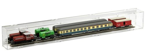 Model railway showcase, shelf display cabinet transparent acrylic showcase segment, 75 cm H0 mirrored back