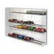 Model railway showcase, shelf display cabinet transparent acrylic for H0 scale models with transparent back, left side open