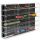 Model railway showcase, shelf presentation cabinet transparent acrylic for H0 scale models with black back, open on the right