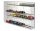Model railway showcase, shelf display cabinet transparent acrylic for H0 scale models with mirrored back, closed on both sides