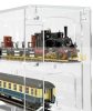 Model railway showcase, shelf presentation cabinet transparent acrylic for H0 scale models with transparent back