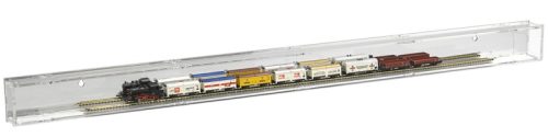 Model railway showcase N, H0, TT, Z gauge with transparent, black, mirrored back 99 cm shelf display cabinet transparent acrylic showcase segment 
