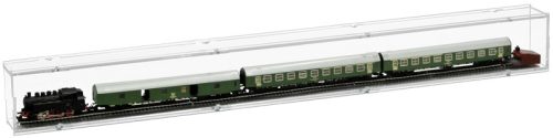 Model railway showcase, shelf display cabinet transparent acrylic showcase segment, 75 cm TT transparent back