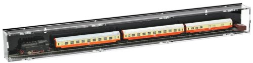 Model railway showcase, shelf display cabinet transparent acrylic showcase segment, 75 cm TT black back