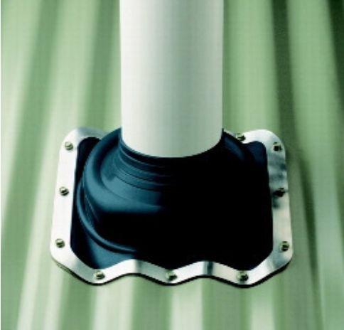 DEKTITE® Ezi-Seal Vízzáró harang Tető csőkivezetés 150-300 csőátmérőhöz 456x456 mm csavarral és ragasztóval