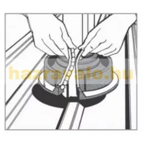   Négyzetszelvényű elemhez vízzáró harang nyitható 20-125 csőátmérőhöz csavarokkal és ragasztóval rögzíthető 221x221mm