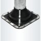 Watertight bell can be opened for pipe diameter 240-503, fixed with screws and glue with 685x685mm edge sealing clips 