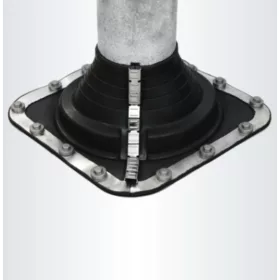   Vízzáró harang nyitható 75-175 csőátmérőhöz csőátmérőhöz csavarokkal és ragasztóval rögzíthető 285x285 mm él lezáró kapcsokkal 