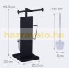 Modern toilet brush and toilet paper holder with newspaper holder matt black 48.5 x 25.5 x 20 cm