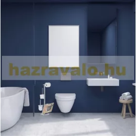   Álló WC kefe és WC papír tartó magazintartóval tartalék tekercs tartóval króm 69 x 30 x 22 cm