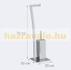 Standing toilet brush and toilet paper holder with decorative design stainless steel 71 x 20 x 20 cm