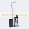 Standing toilet brush and toilet paper holder with decorative design stainless steel 71 x 20 x 20 cm