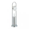 Standing toilet brush and toilet paper holder chrome 74x19 cm