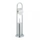 Standing toilet brush and toilet paper holder chrome 74x19 cm