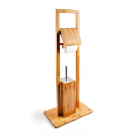 Bambusz WC kefe és WC papír tartó 82 x 36 x 21 cm