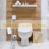 Modern toilet brush and toilet paper holder with small shelf, spare roll holder chrome. All elements of the stand can be rotated 360​​°