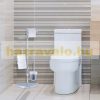 Modern toilet brush and toilet paper holder with small shelf, spare roll holder chrome. All elements of the stand can be rotated 360​​°