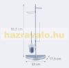 Modern toilet brush and toilet paper holder with small shelf, spare roll holder chrome. All elements of the stand can be rotated 360​​°