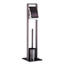   Álló WC kefe és WC papír tartó bronz színben 72 x 19 x 19 cm