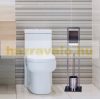 Standing toilet brush and toilet paper holder in bronze color 72 x 19 x 19 cm