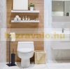 Modern toilet brush and toilet paper holder matt black 72.5 x 20 x 20 cm