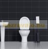 Modern toilet brush and toilet paper holder matt black 72.5 x 20 x 20 cm