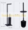 Modern toilet brush and toilet paper holder matt black 72.5 x 20 x 20 cm